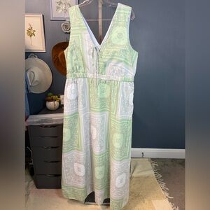 Universal Thread Maxi Dress XXL Green Paisley Bandana Print Sleeveless Boho